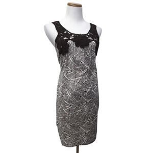 Hazel Womens Size Small Dress Brown Crochet Floral Neckline Belt Cotton